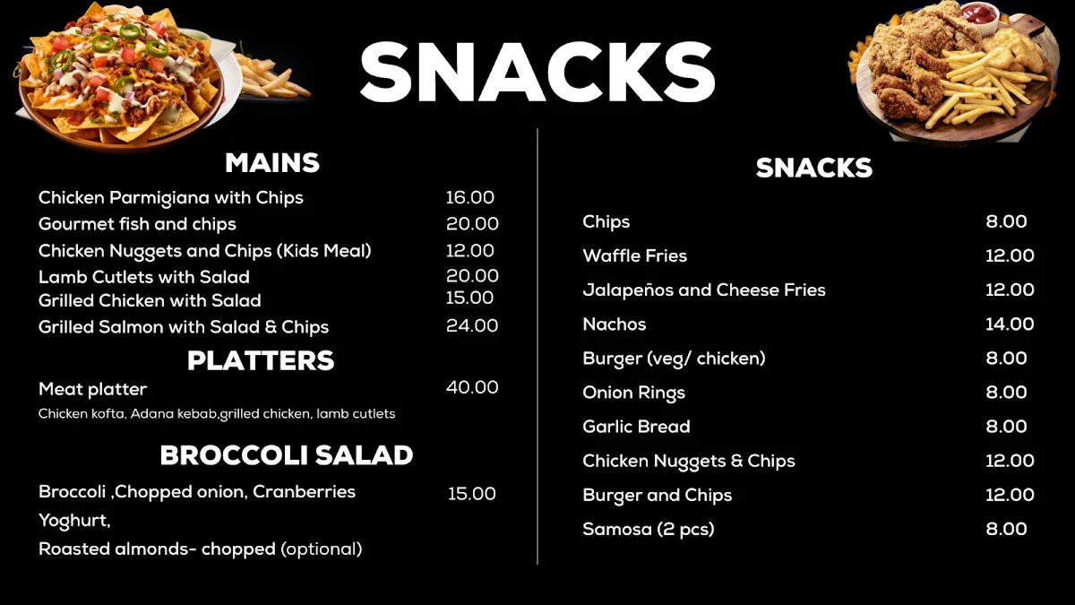 Menu, Caroline Springs Pizza and Grill