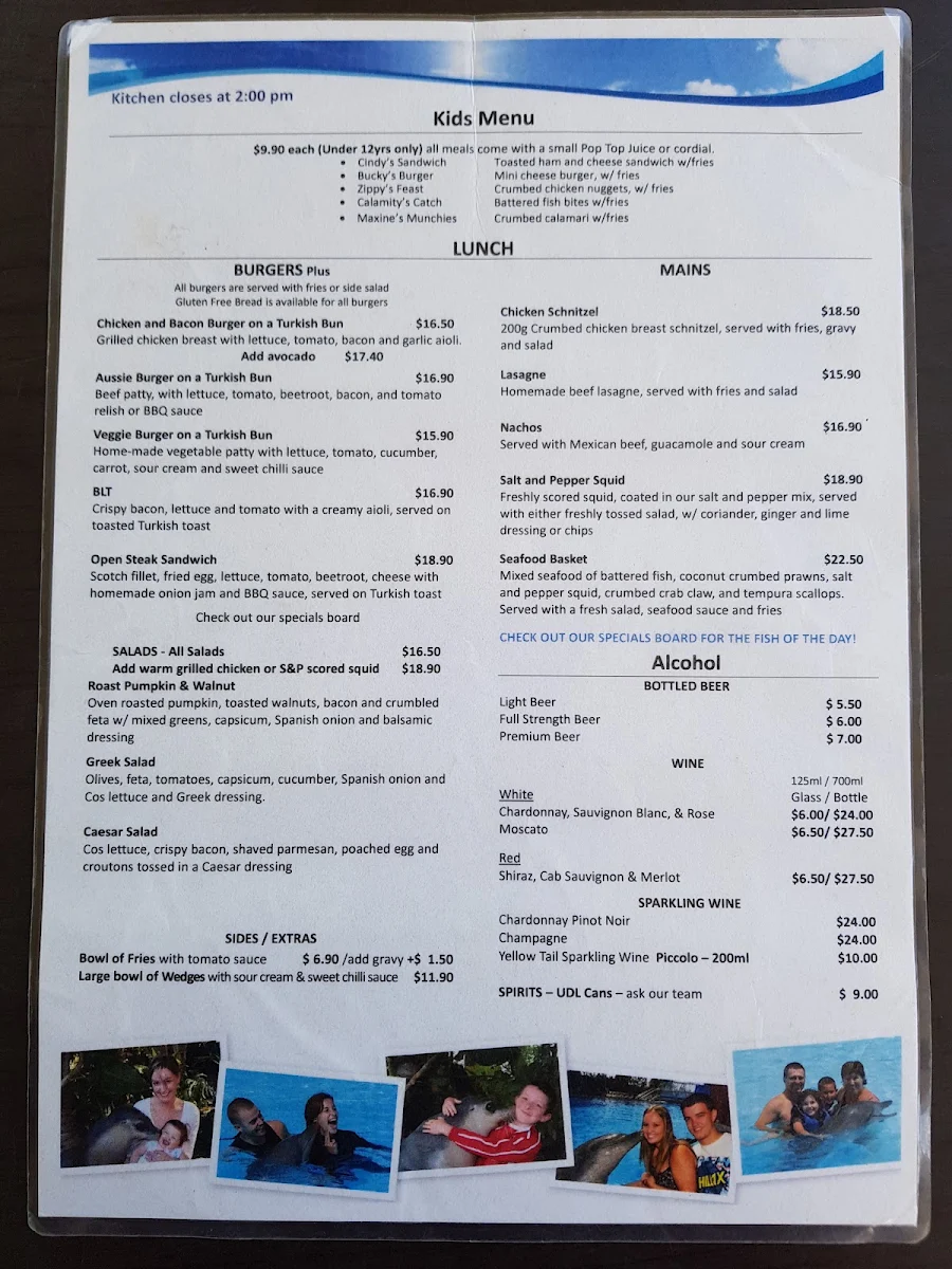 Menu, Creekside Cafe