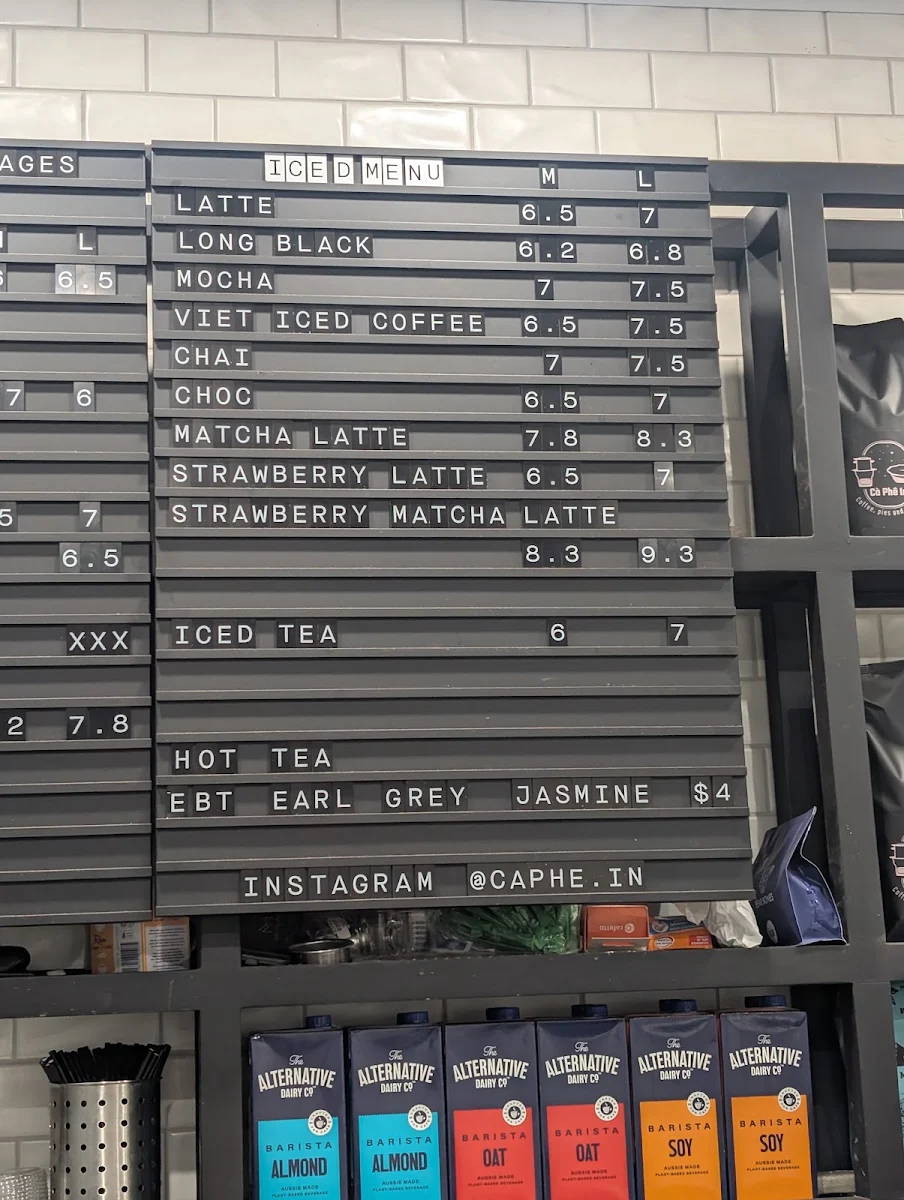 Menu, Ca Phe In
