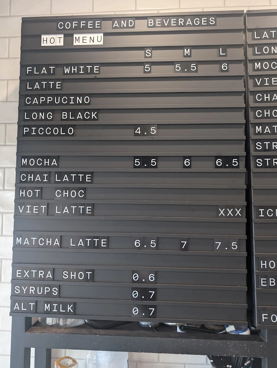 Menu, Ca Phe In