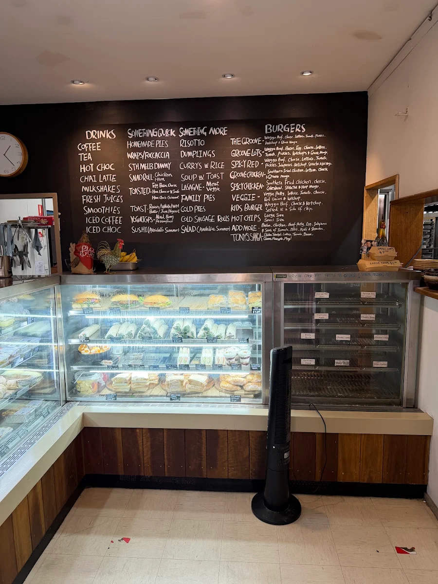 Menu, Groove Cafe
