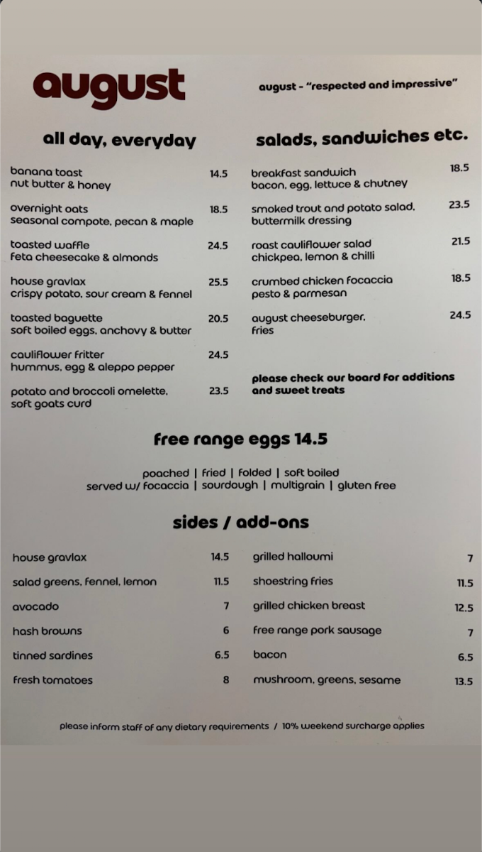 Menu, august cafe_Seddon