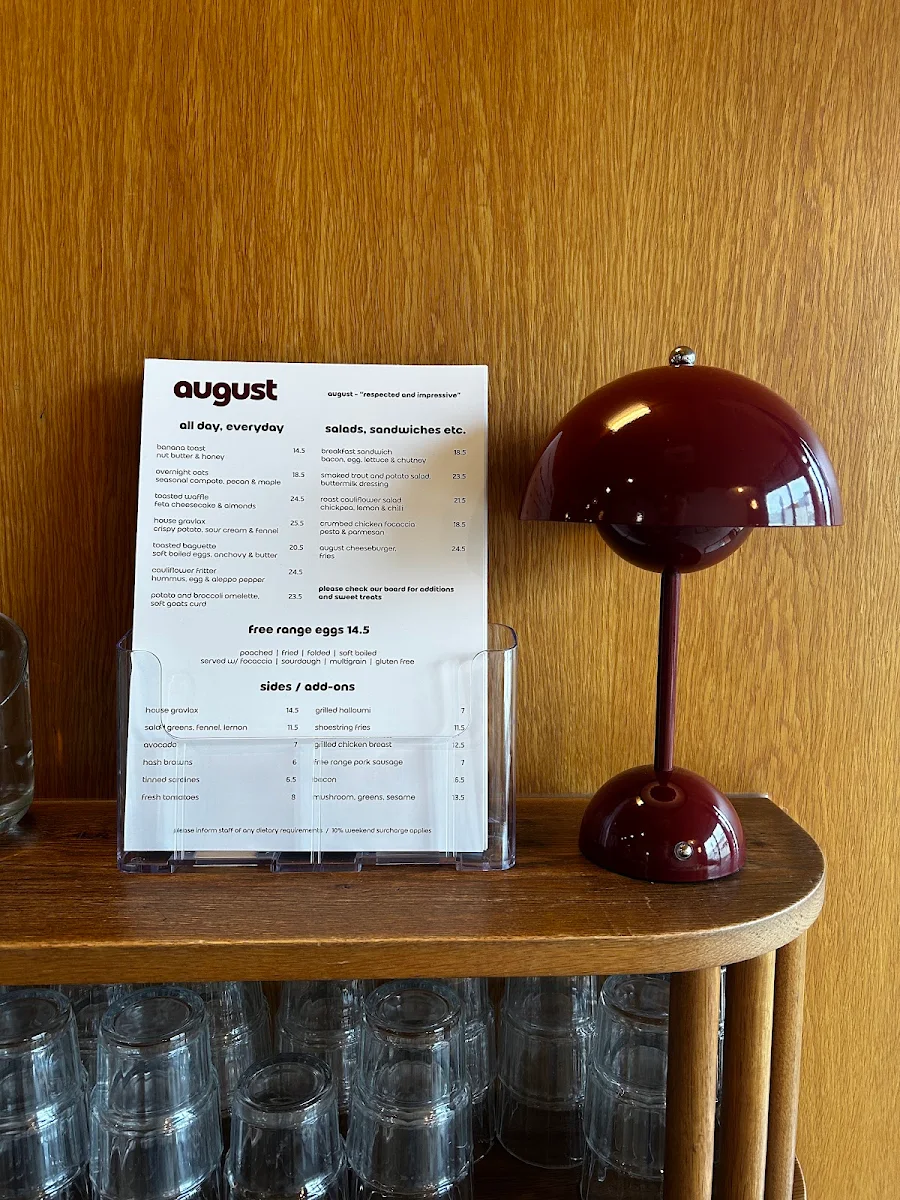 Menu, august cafe_Seddon