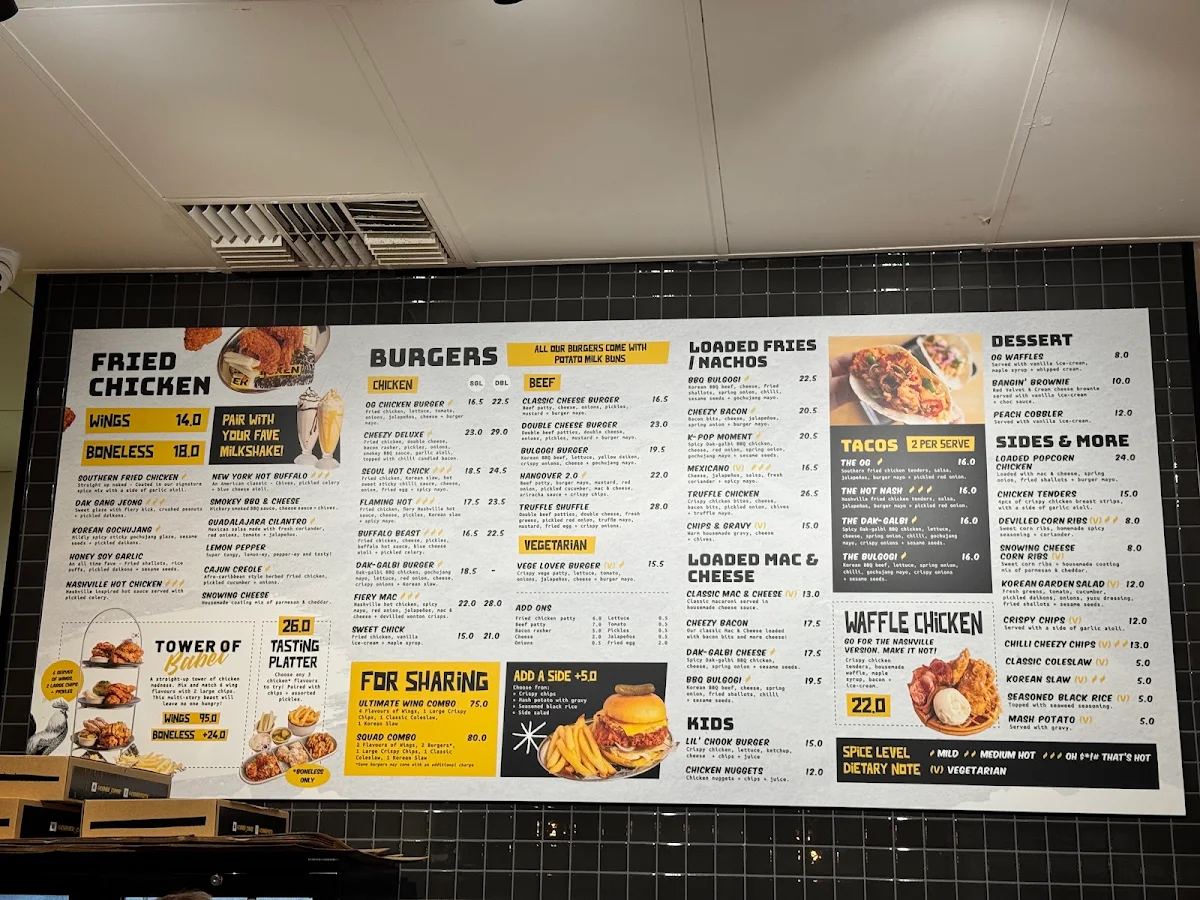 Menu, Chimek Applecross