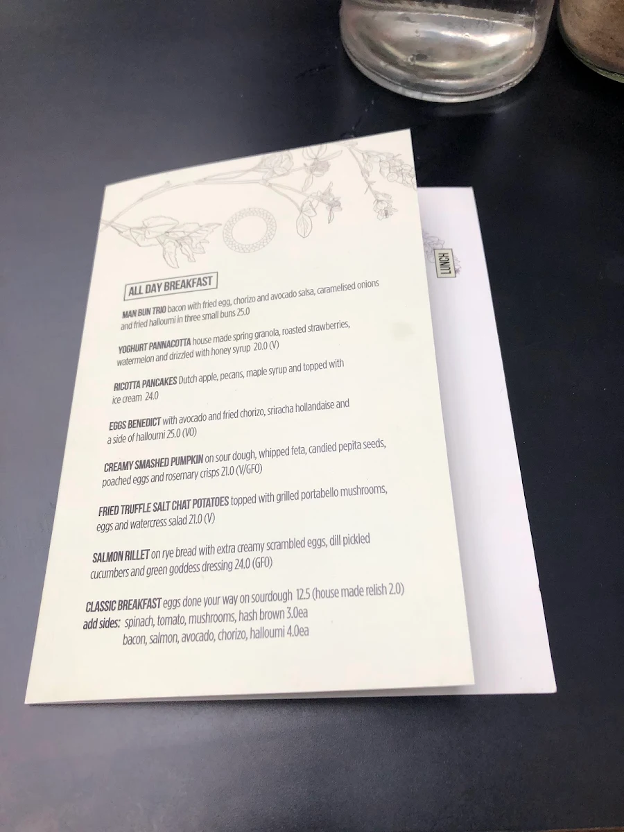 Menu, Thirty Three Cups
