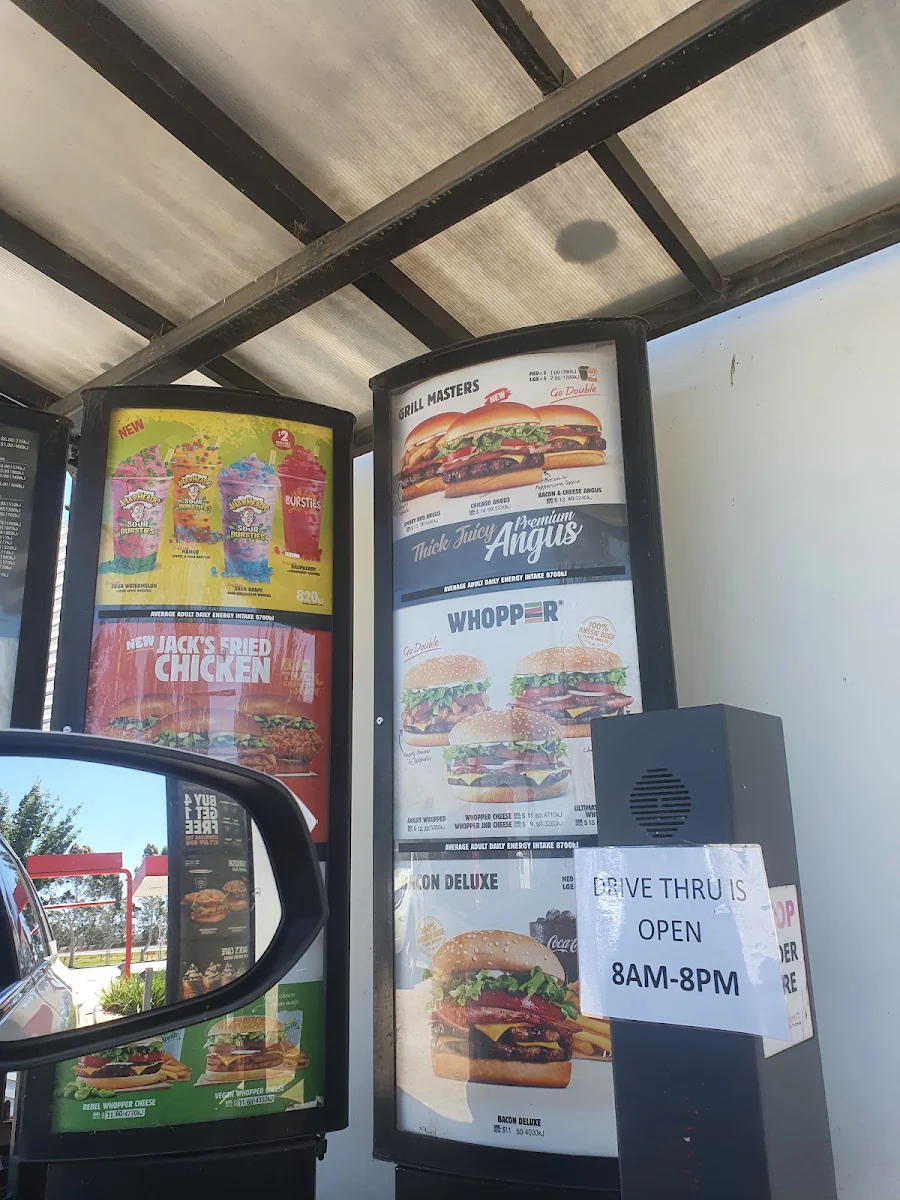 Menu, Hungry Jack's Burgers Longwarry West