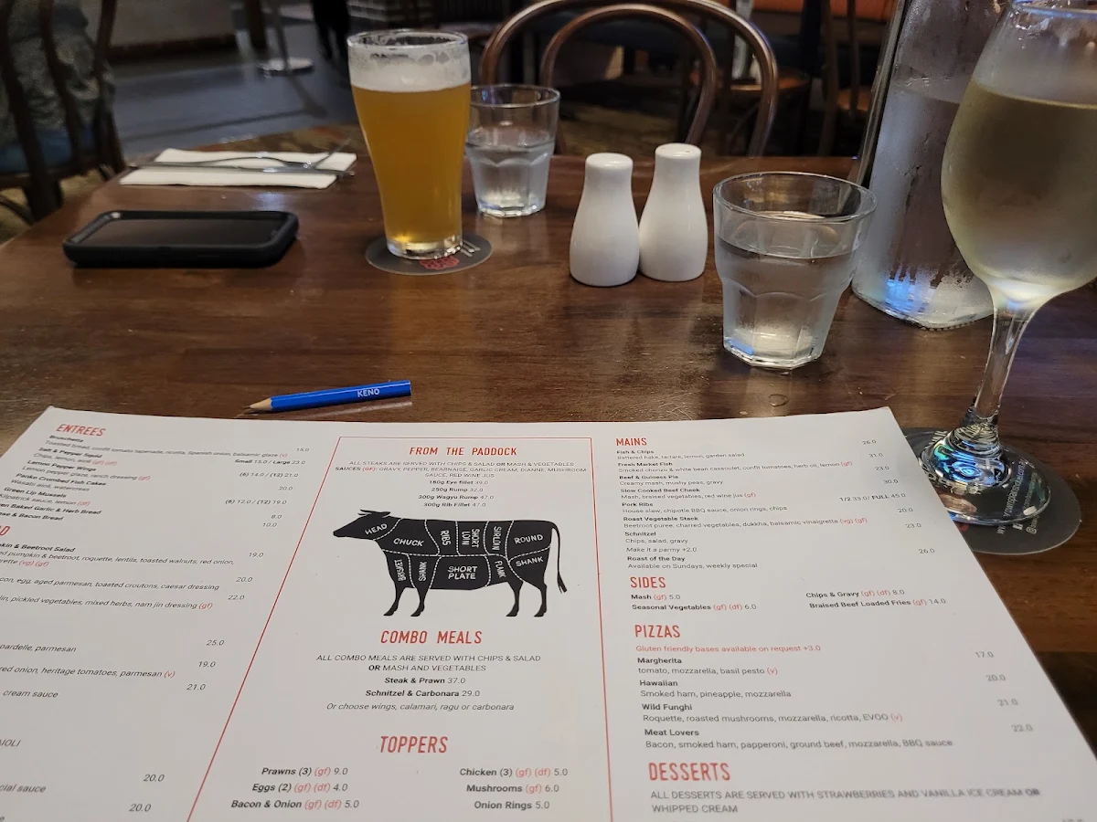 Menu, Browns Plains Hotel