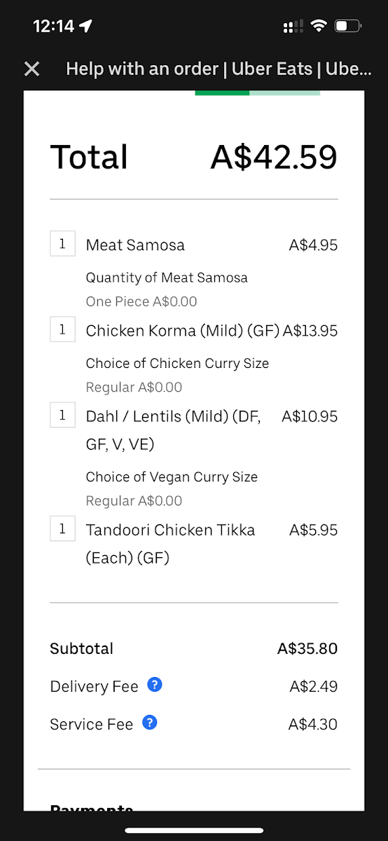 Menu, Miss India Marsden