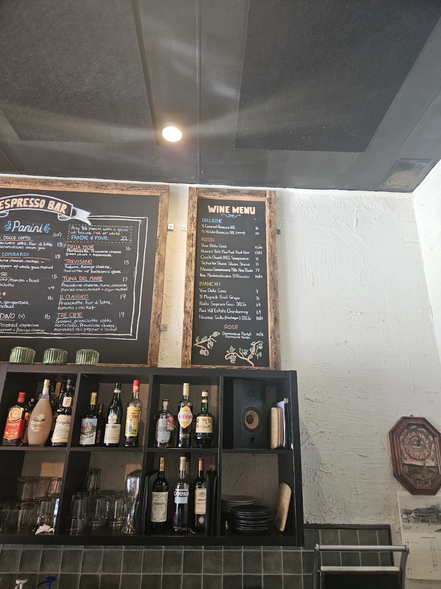 Menu, Bugiardo Espresso Bar & Osteria
