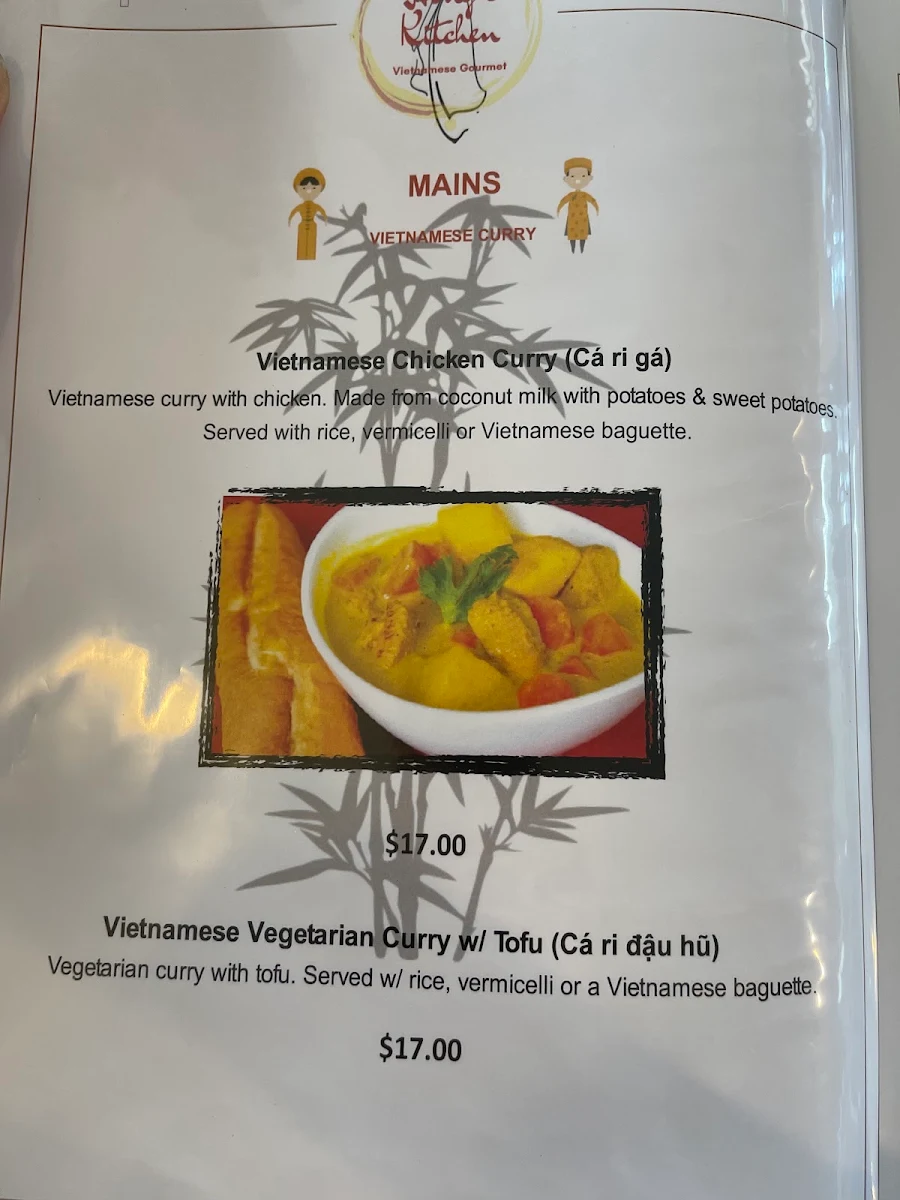 Menu, Tam's Kitchen