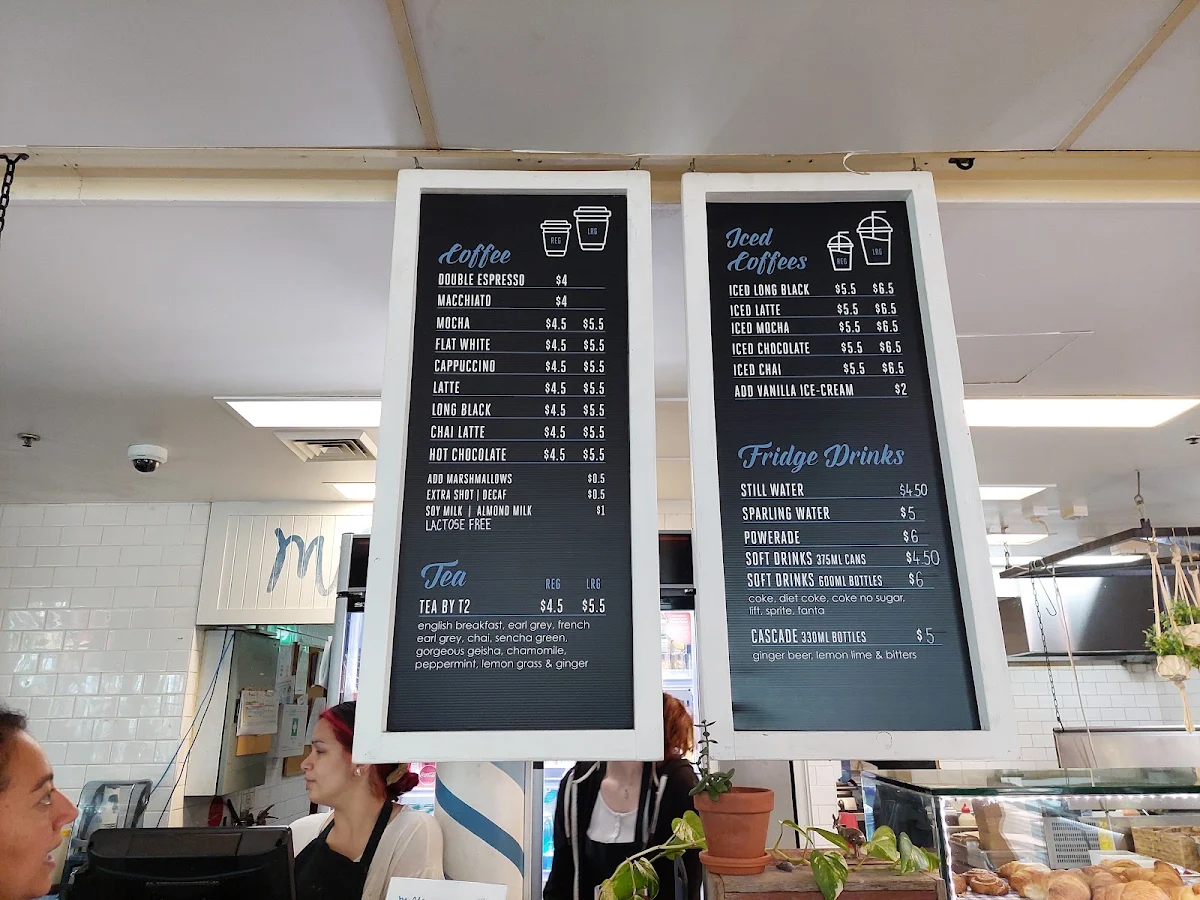 Menu, Milkbar at the lookout