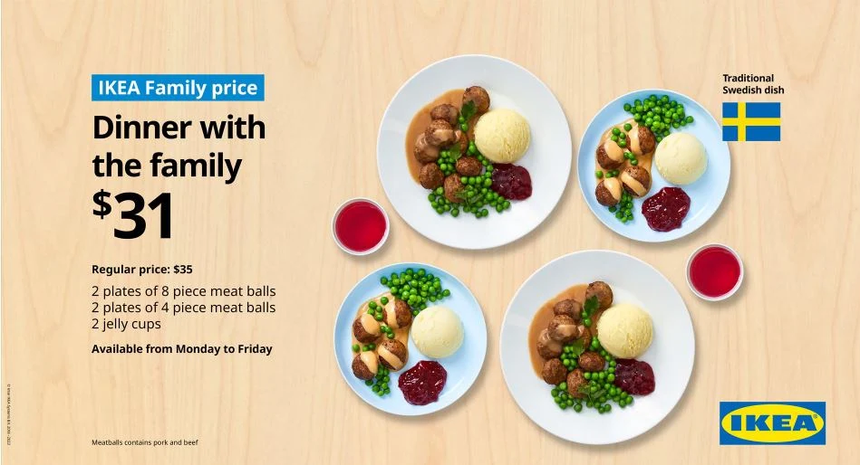 Menu, IKEA Restaurant