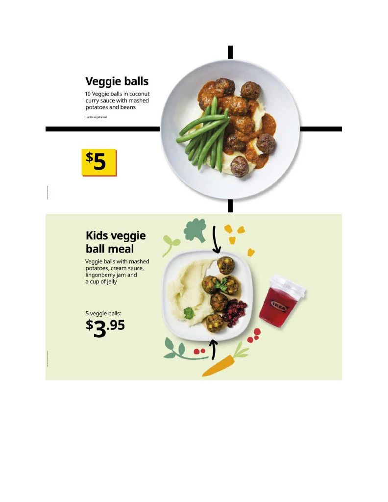 Menu, IKEA Restaurant