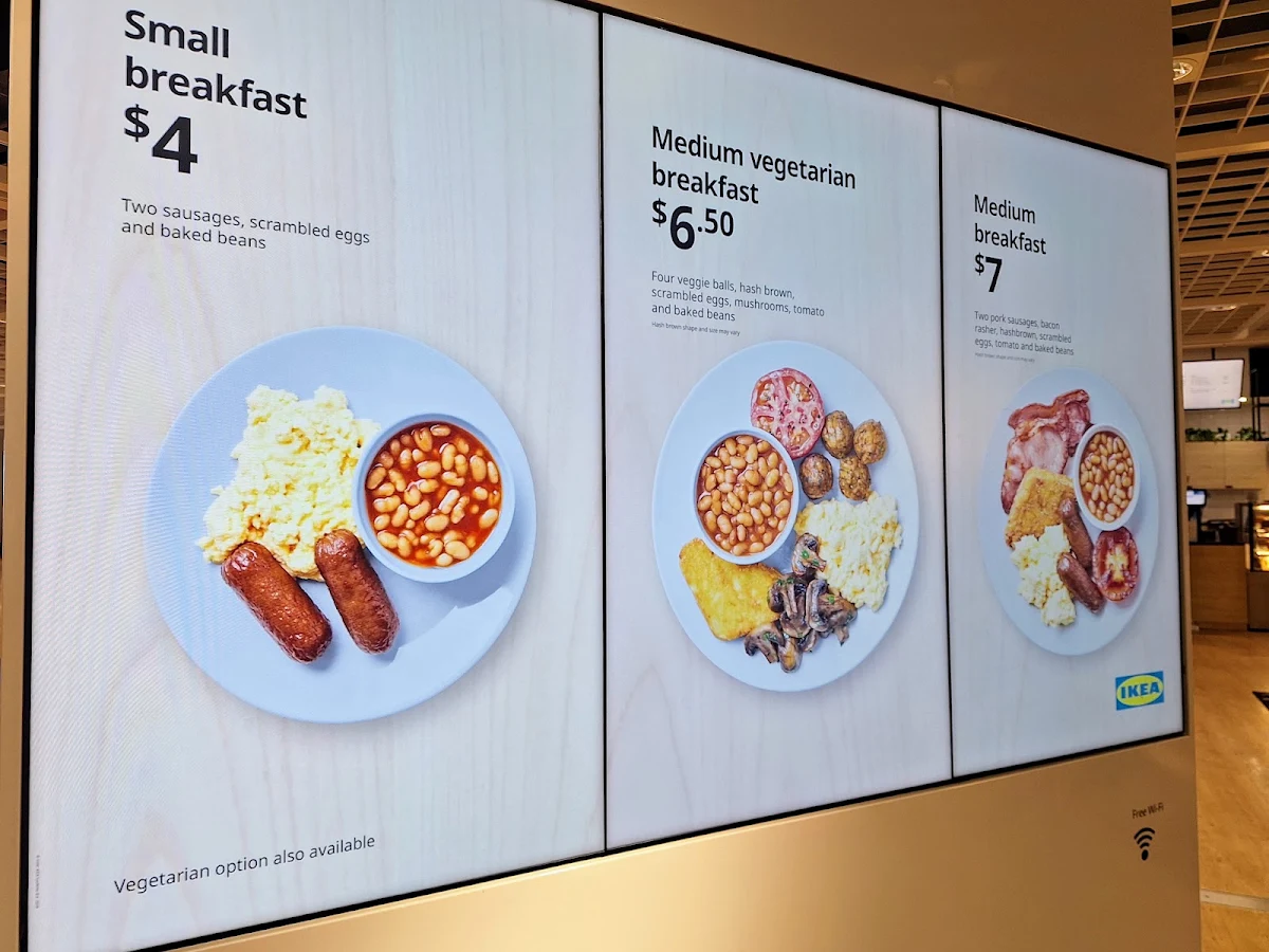 Menu, IKEA Restaurant