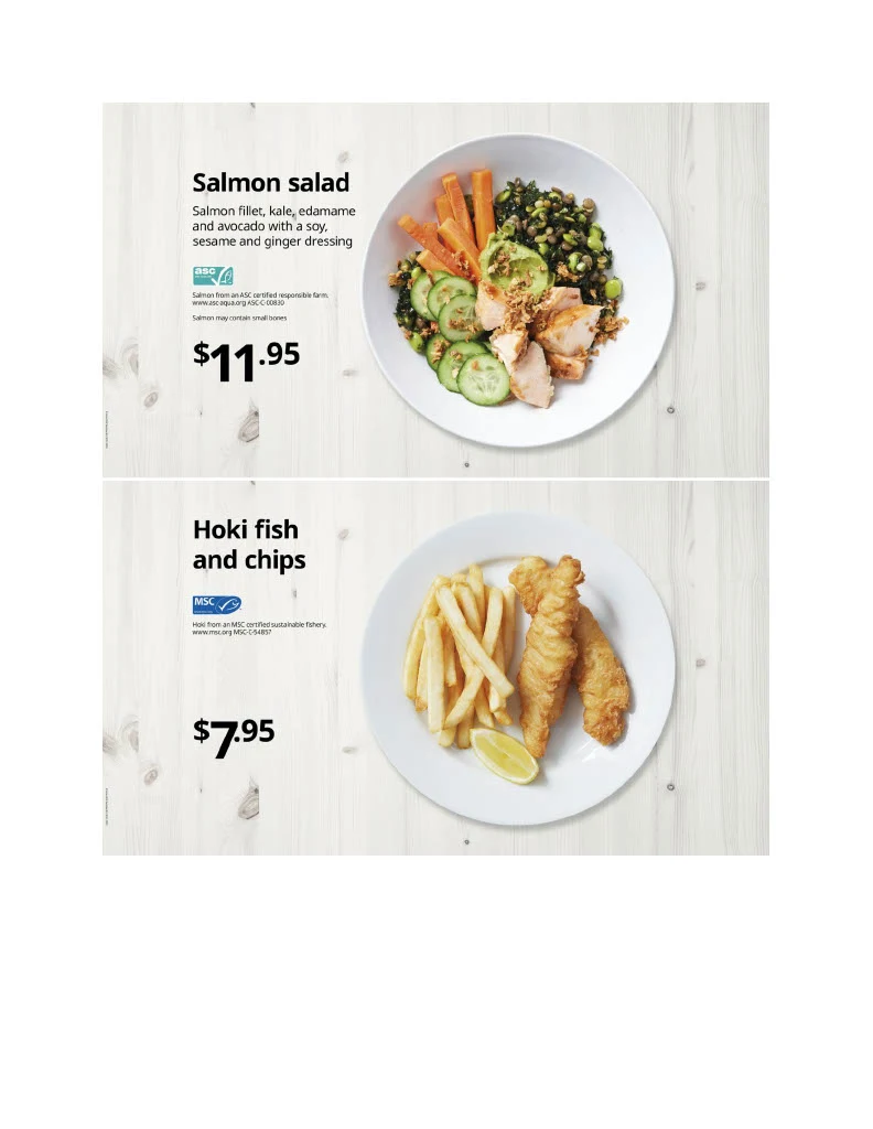 Menu, IKEA Restaurant
