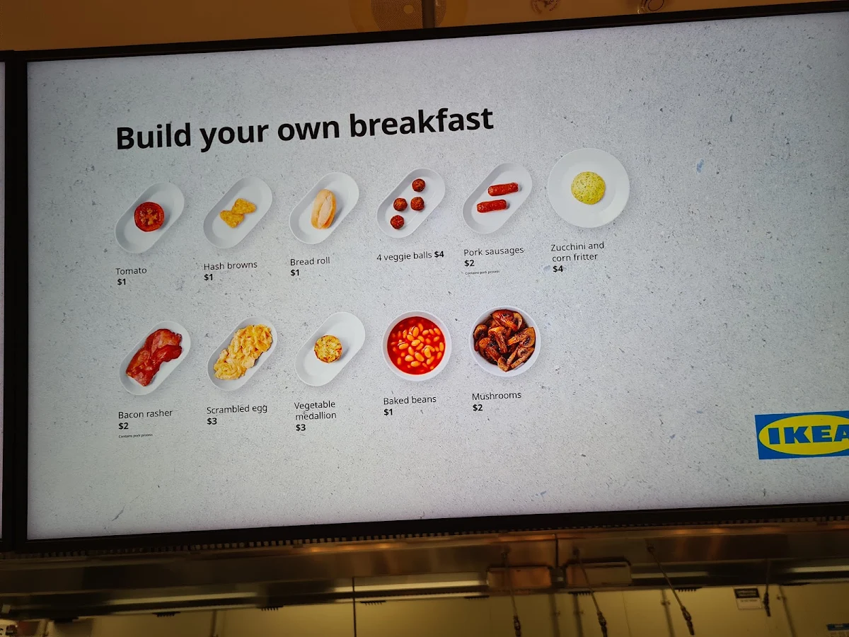 Menu, IKEA Restaurant