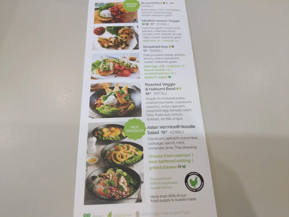 Menu, The Coffee Club Café
