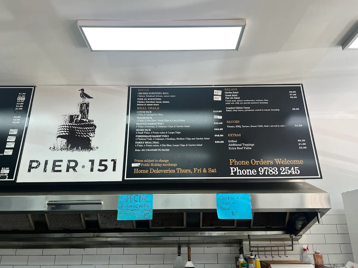 Menu, Pier151