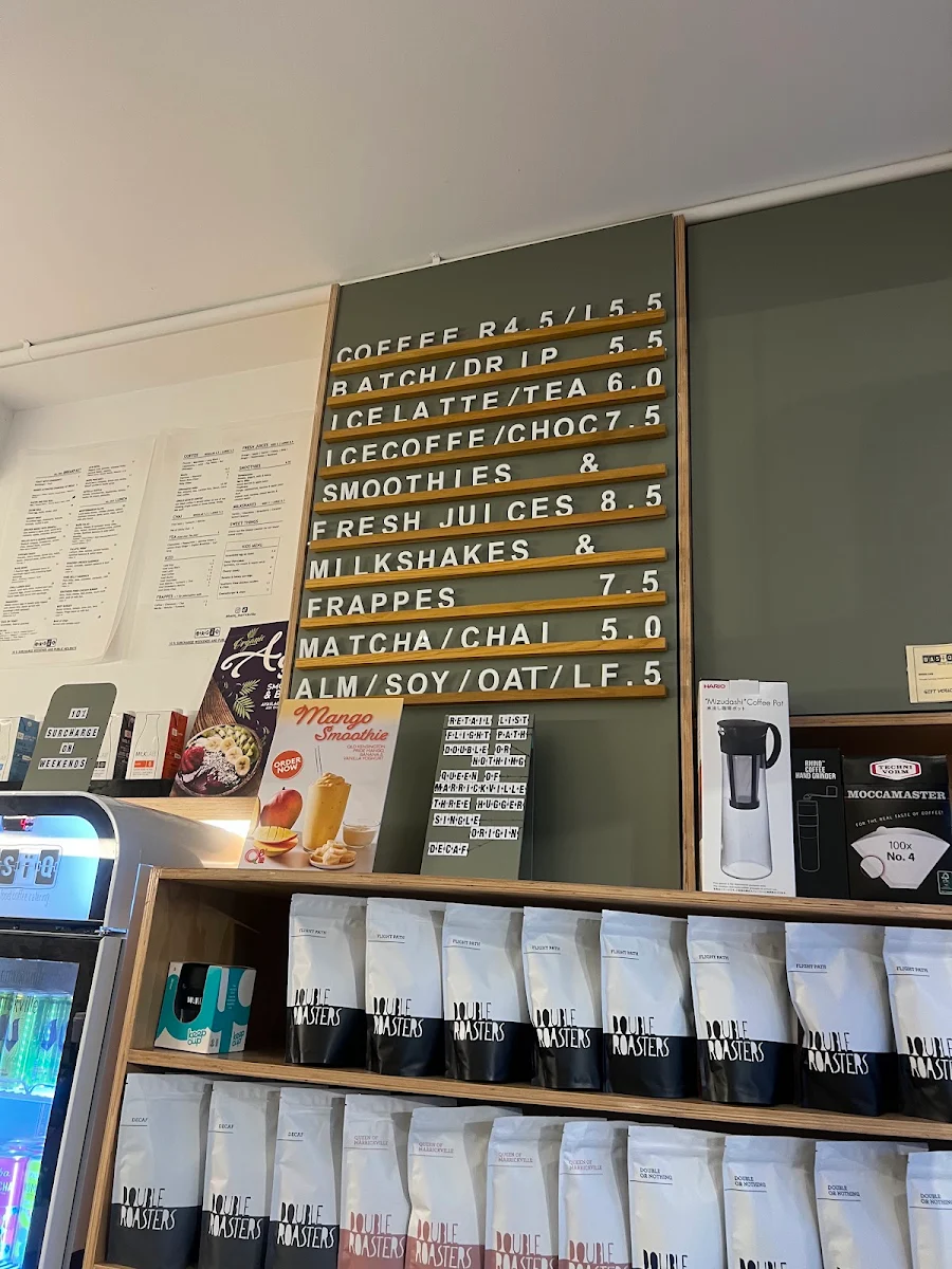Menu, Basiq Cafe