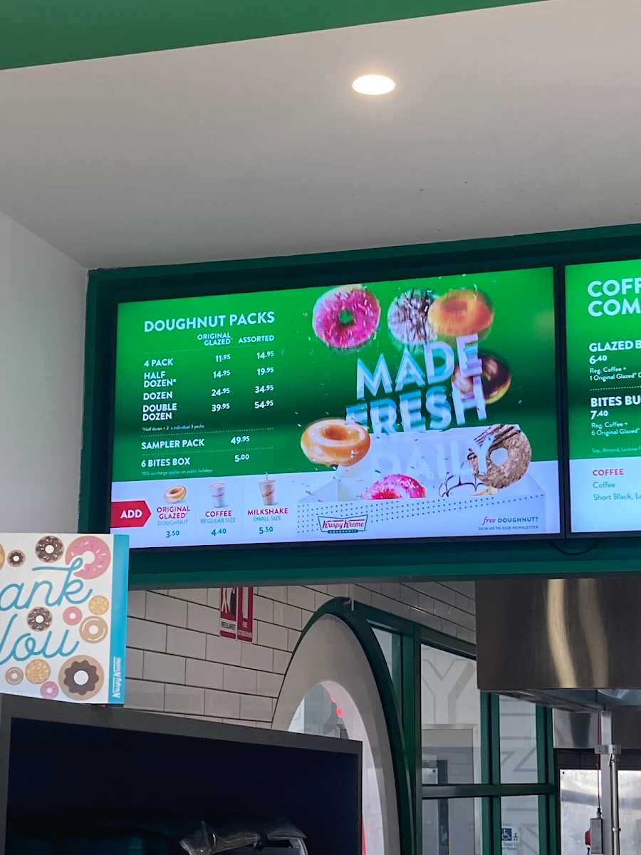 Menu, Krispy Kreme Highpoint Shopping Centre