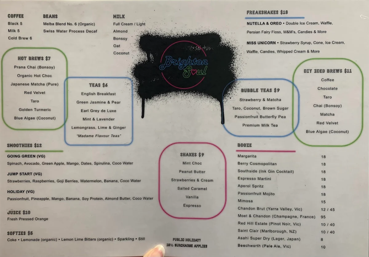 Menu, Brighton Soul