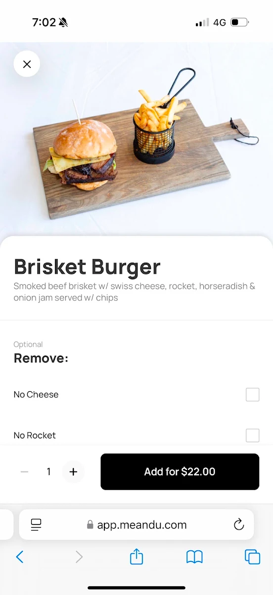 Menu, Benchmark on Booner