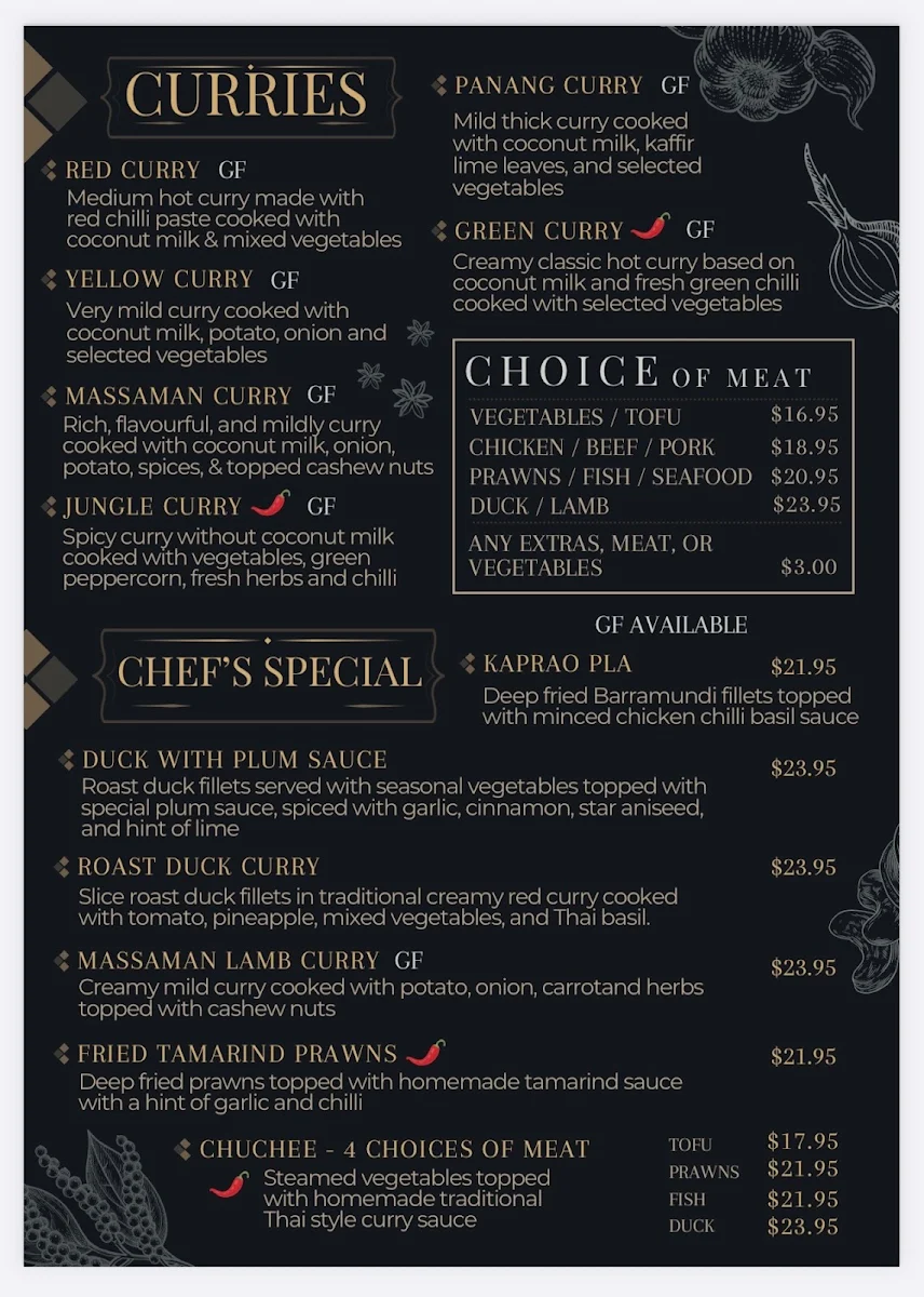 Menu, Northern Star Thai Restaurant