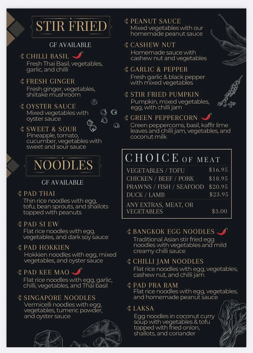 Menu, Northern Star Thai Restaurant