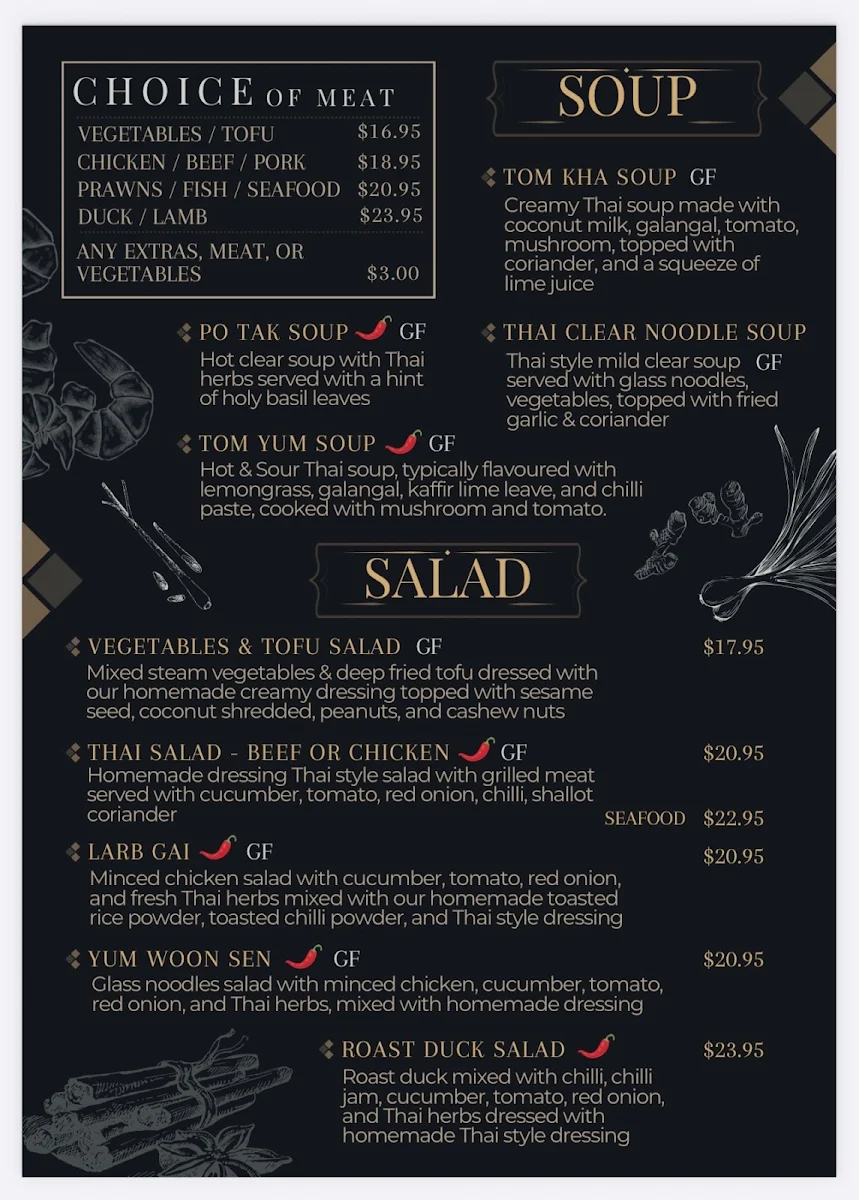 Menu, Northern Star Thai Restaurant