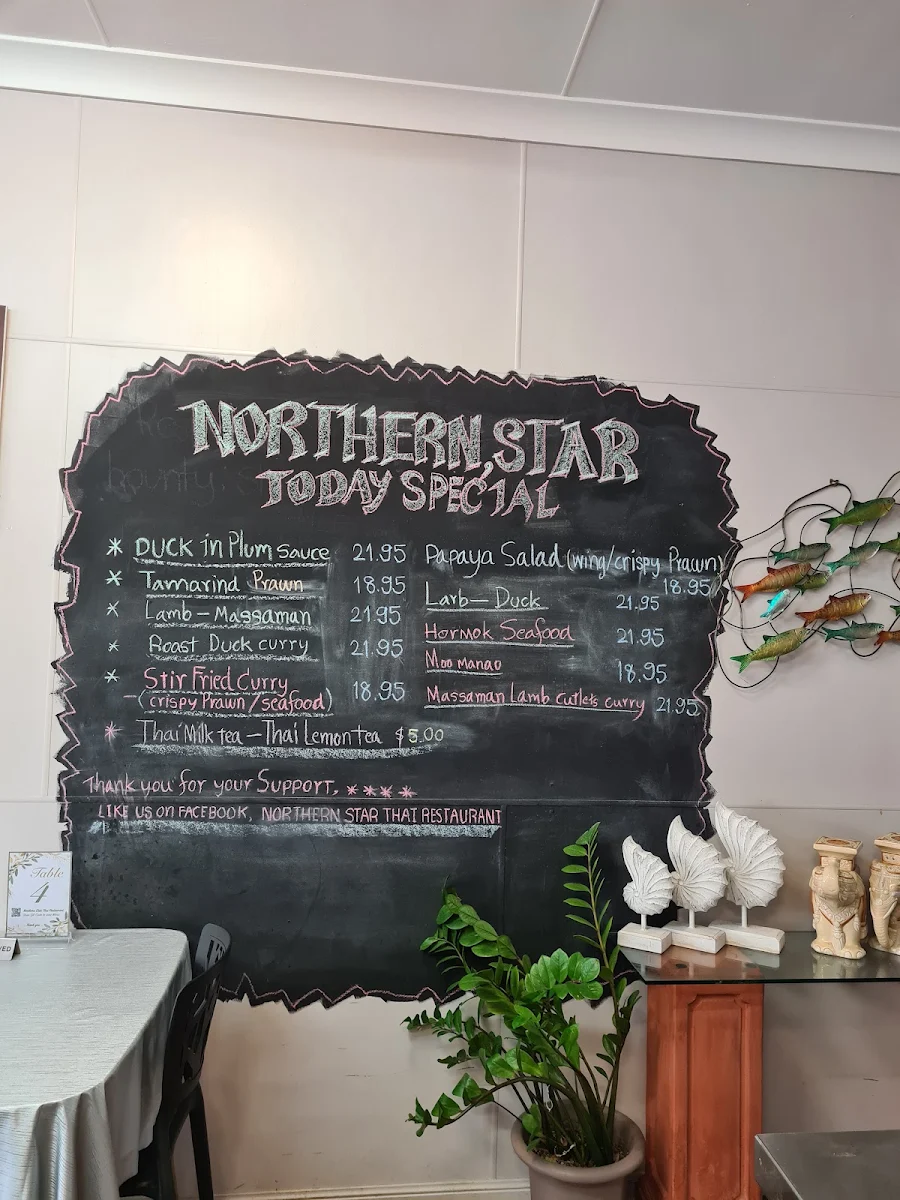 Menu, Northern Star Thai Restaurant