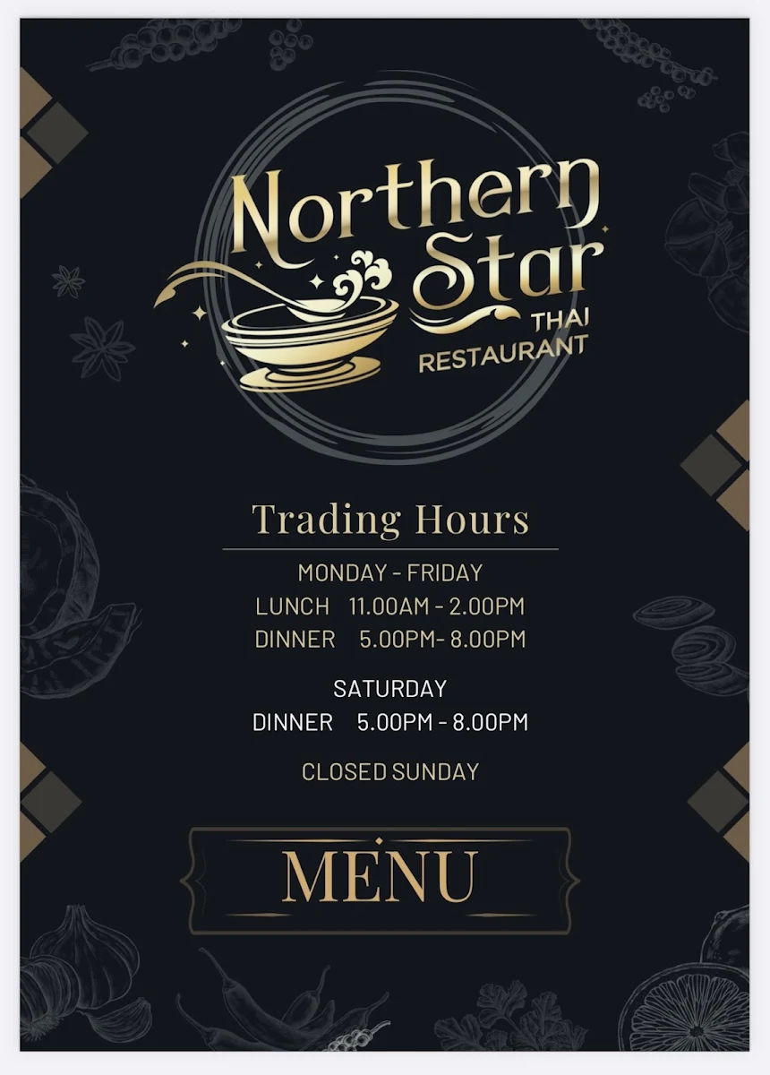 Menu, Northern Star Thai Restaurant