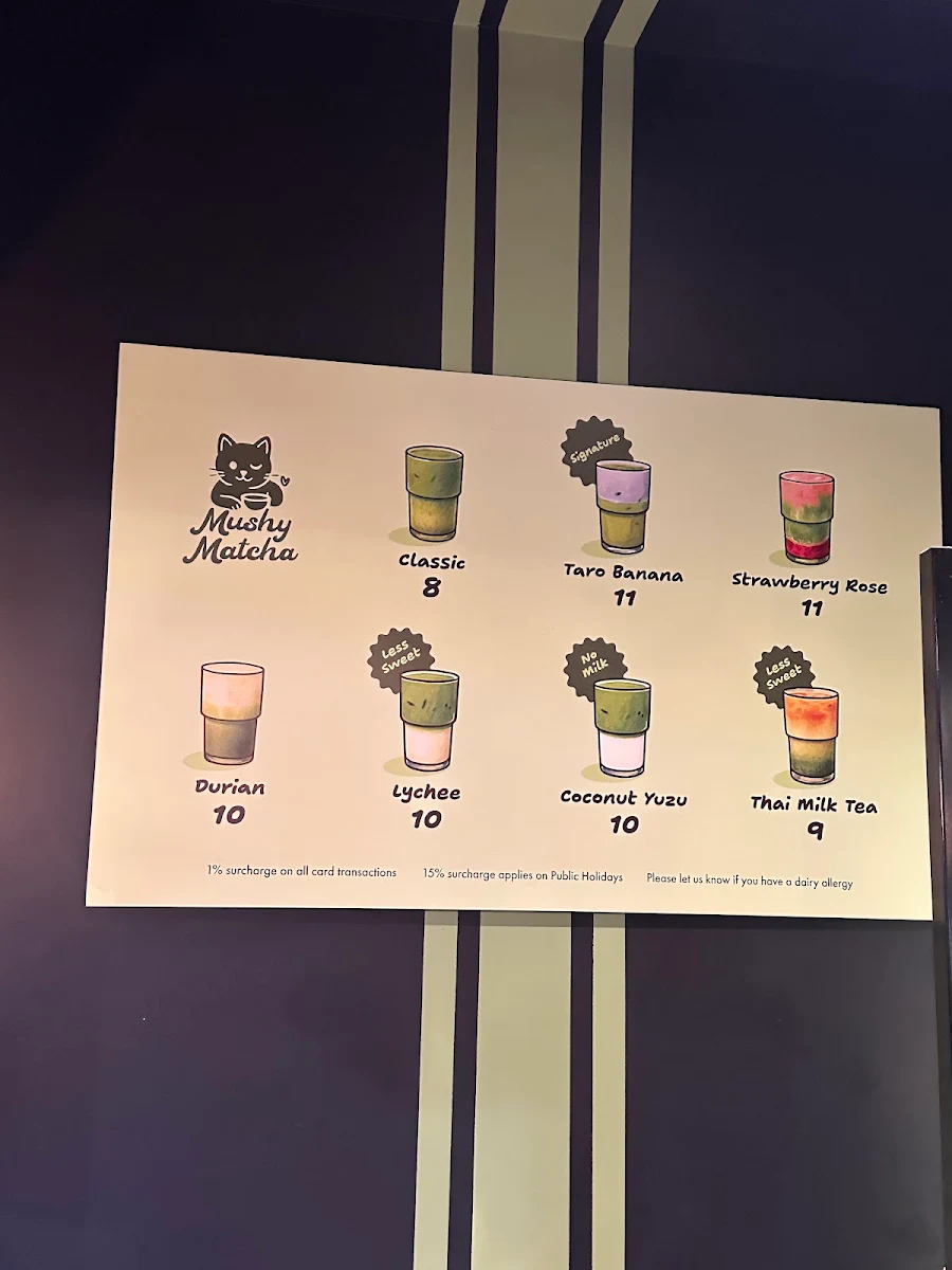 Menu, Mushy Matcha