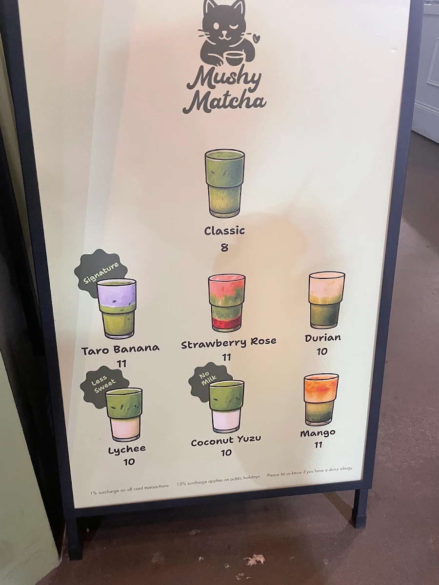 Menu, Mushy Matcha