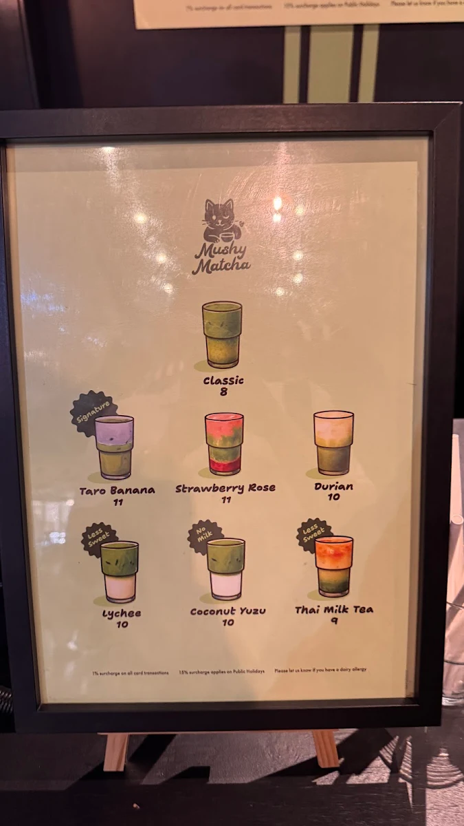 Menu, Mushy Matcha