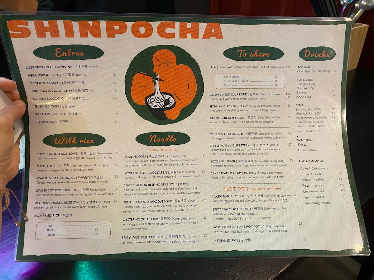 Menu, Shinpocha