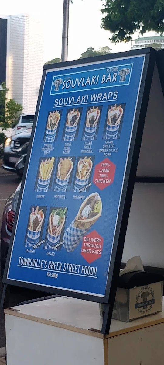 Menu, strand souvlaki bar