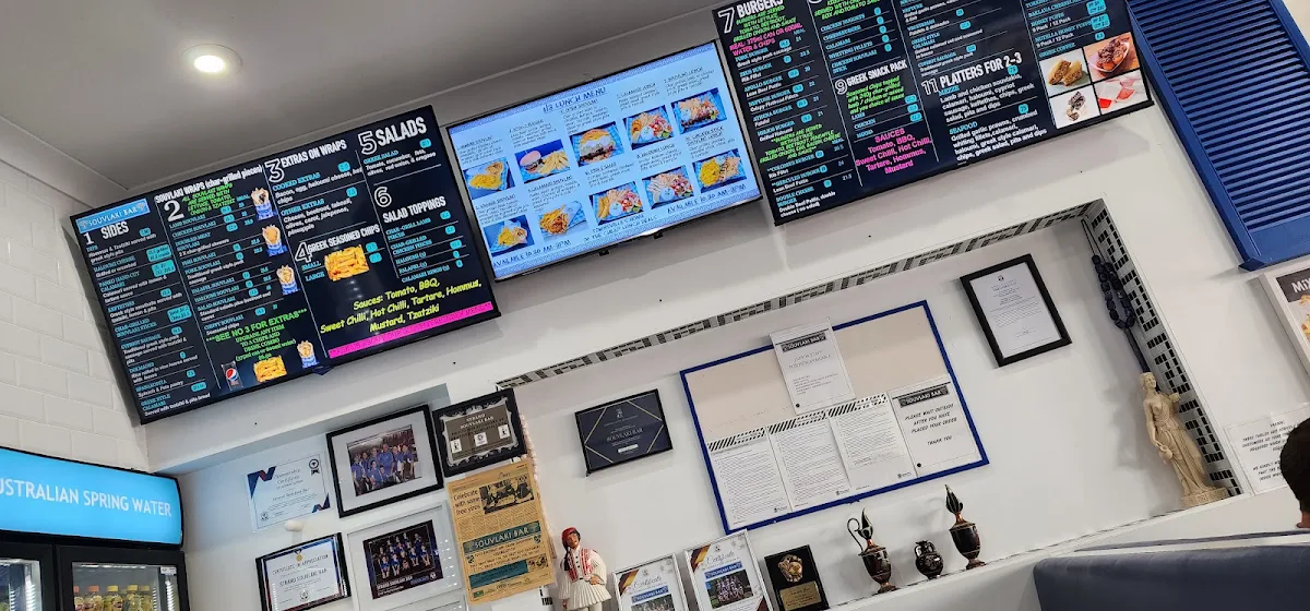Menu, strand souvlaki bar