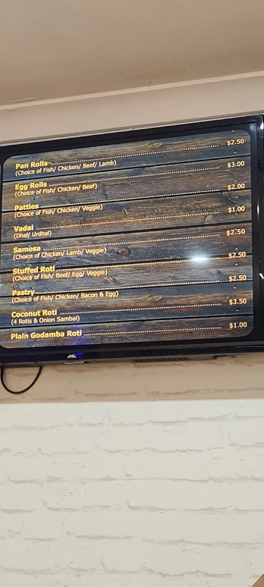 Menu, Mooju Sri Lankan Restaurant