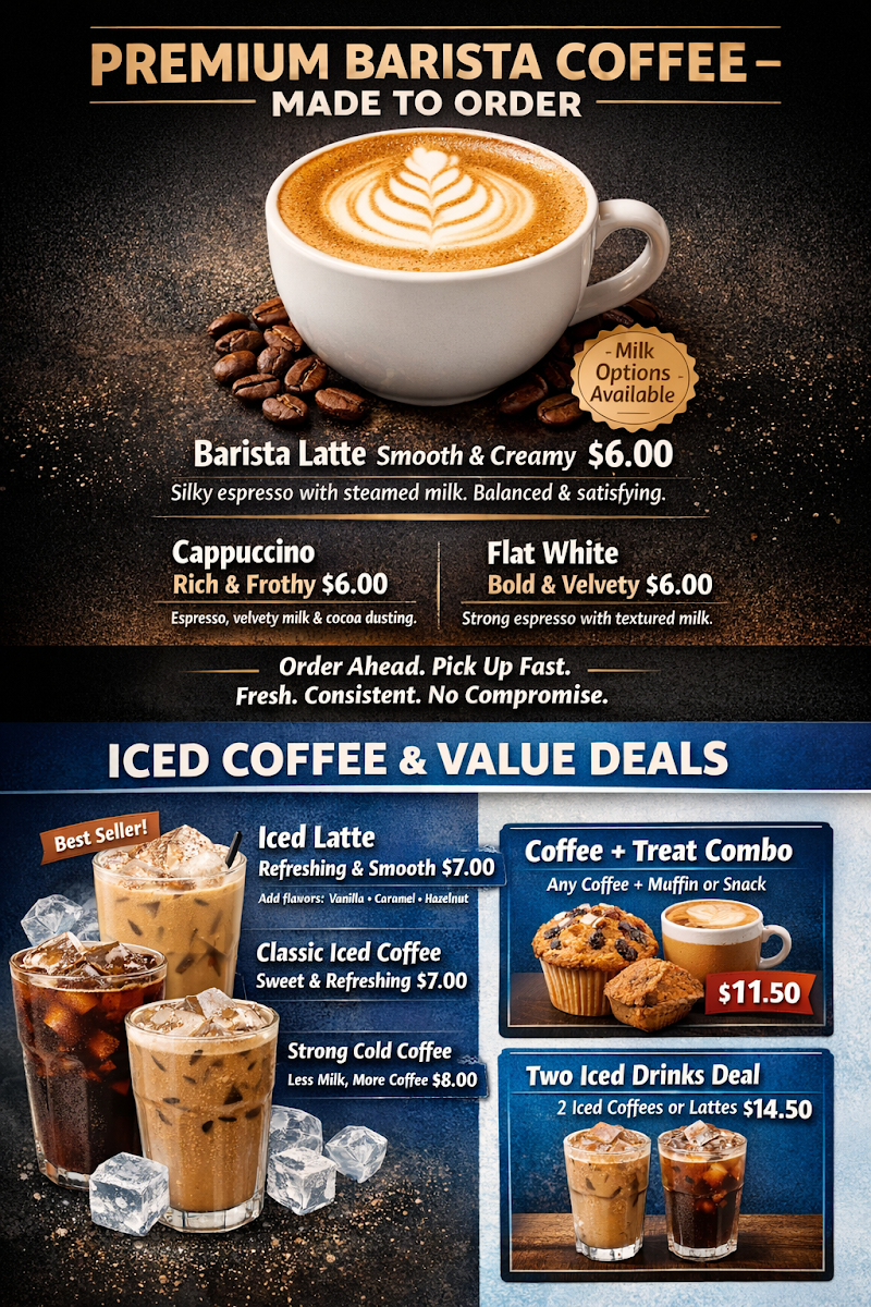 Menu, ONYX legacy cafe