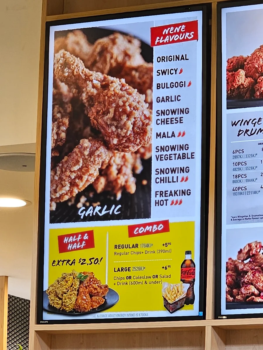 Menu, NeNe Chicken Parkmore Shopping Centre