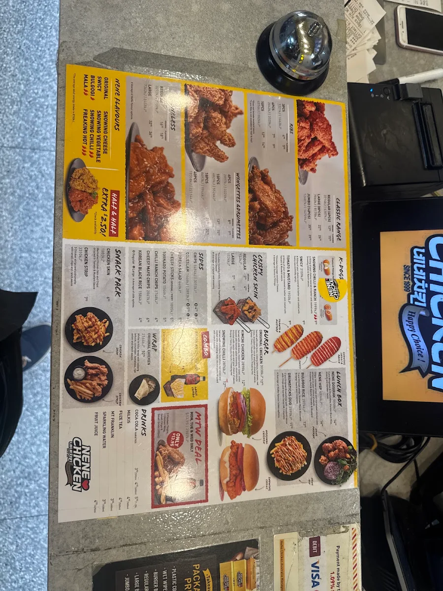 Menu, NeNe Chicken Parkmore Shopping Centre
