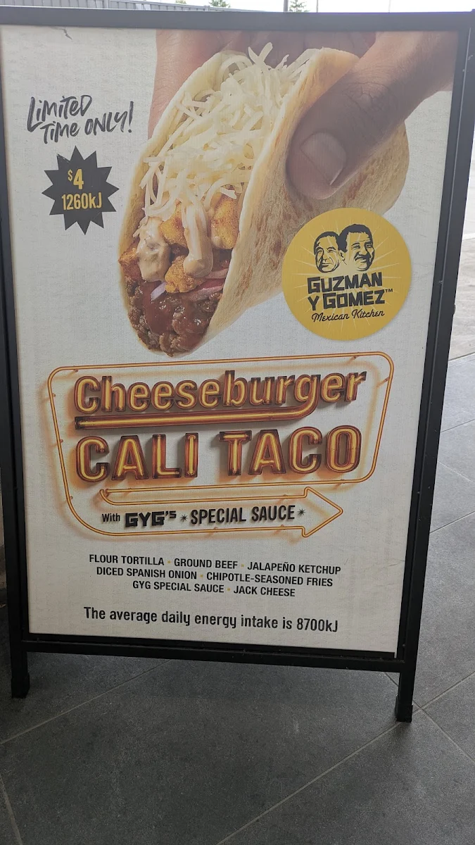 Menu, Guzman y Gomez - Sebastopol