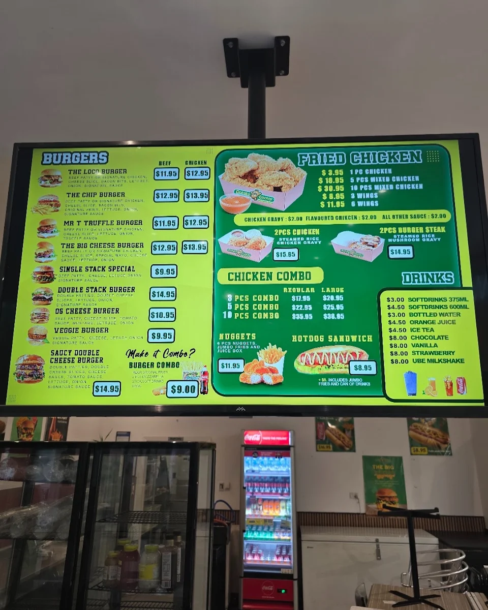 Menu, Potato Corner Cranbourne North