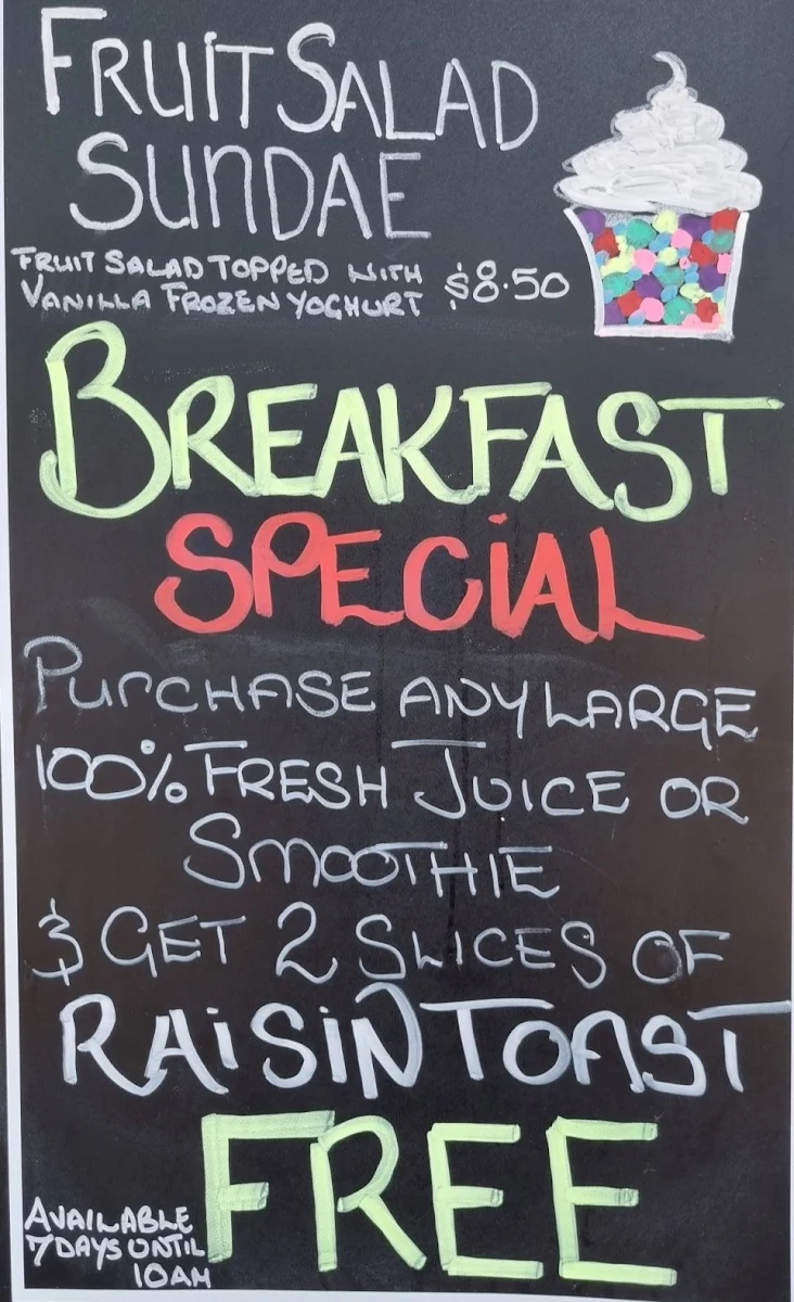 Menu, Juice It Up