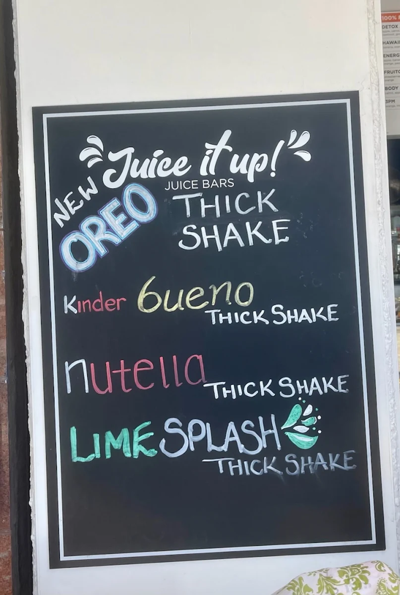 Menu, Juice It Up