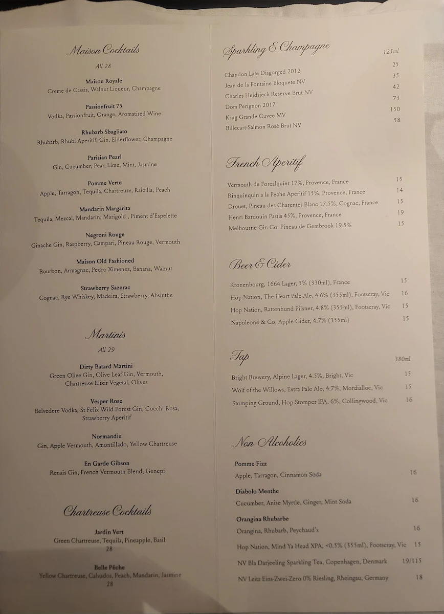 Menu, Maison Bâtard