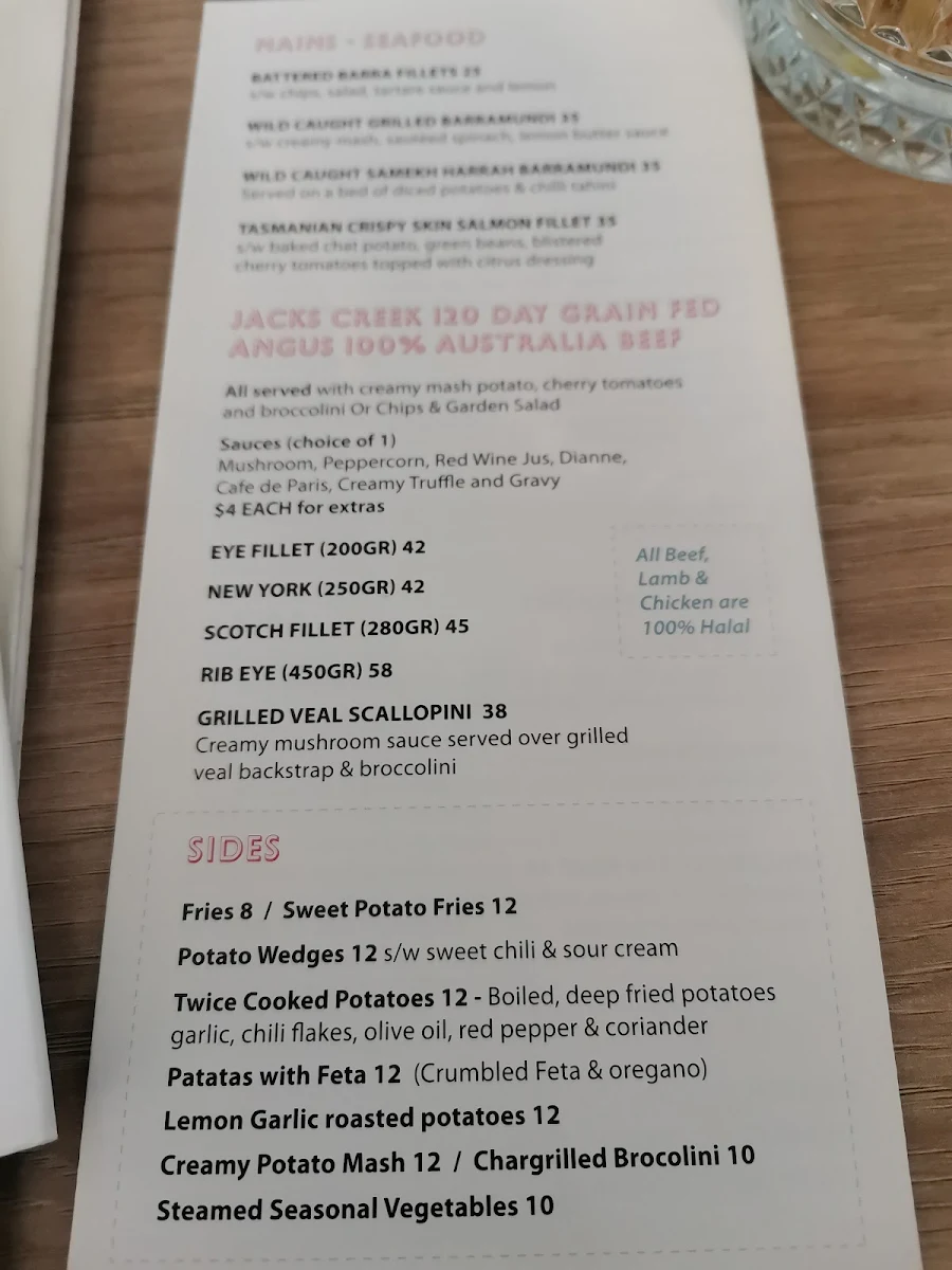 Menu, The BNK Cafe Restaurant