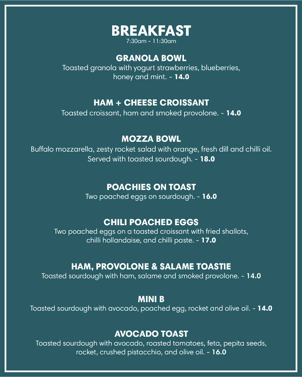 Menu, Meccanica