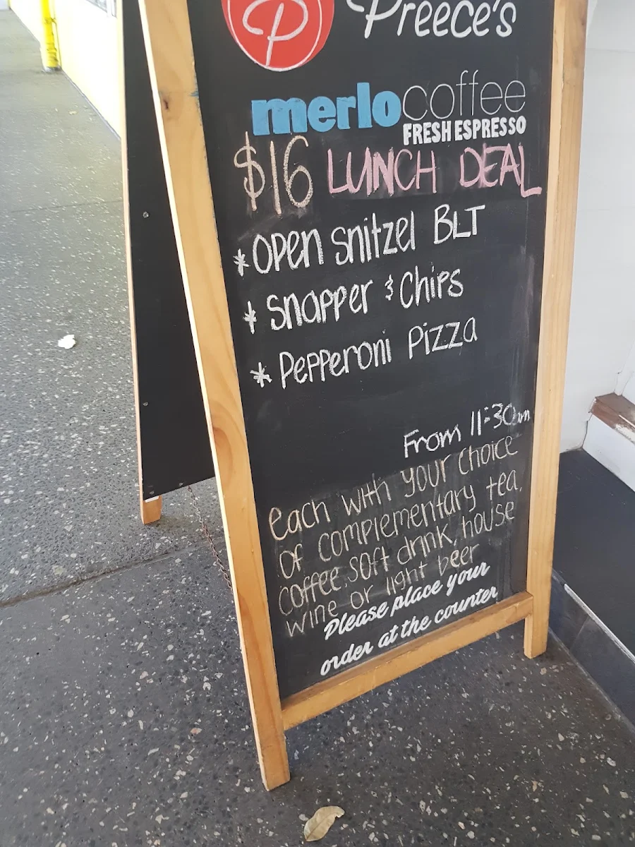 Menu, Preece's