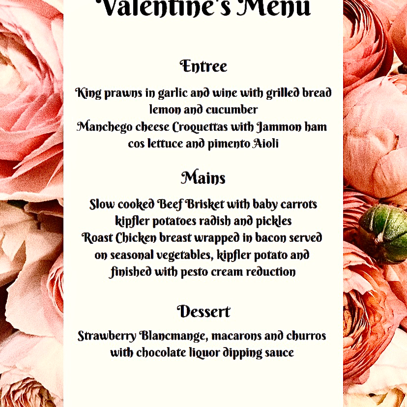 Menu, Red Smoke Bendigo
